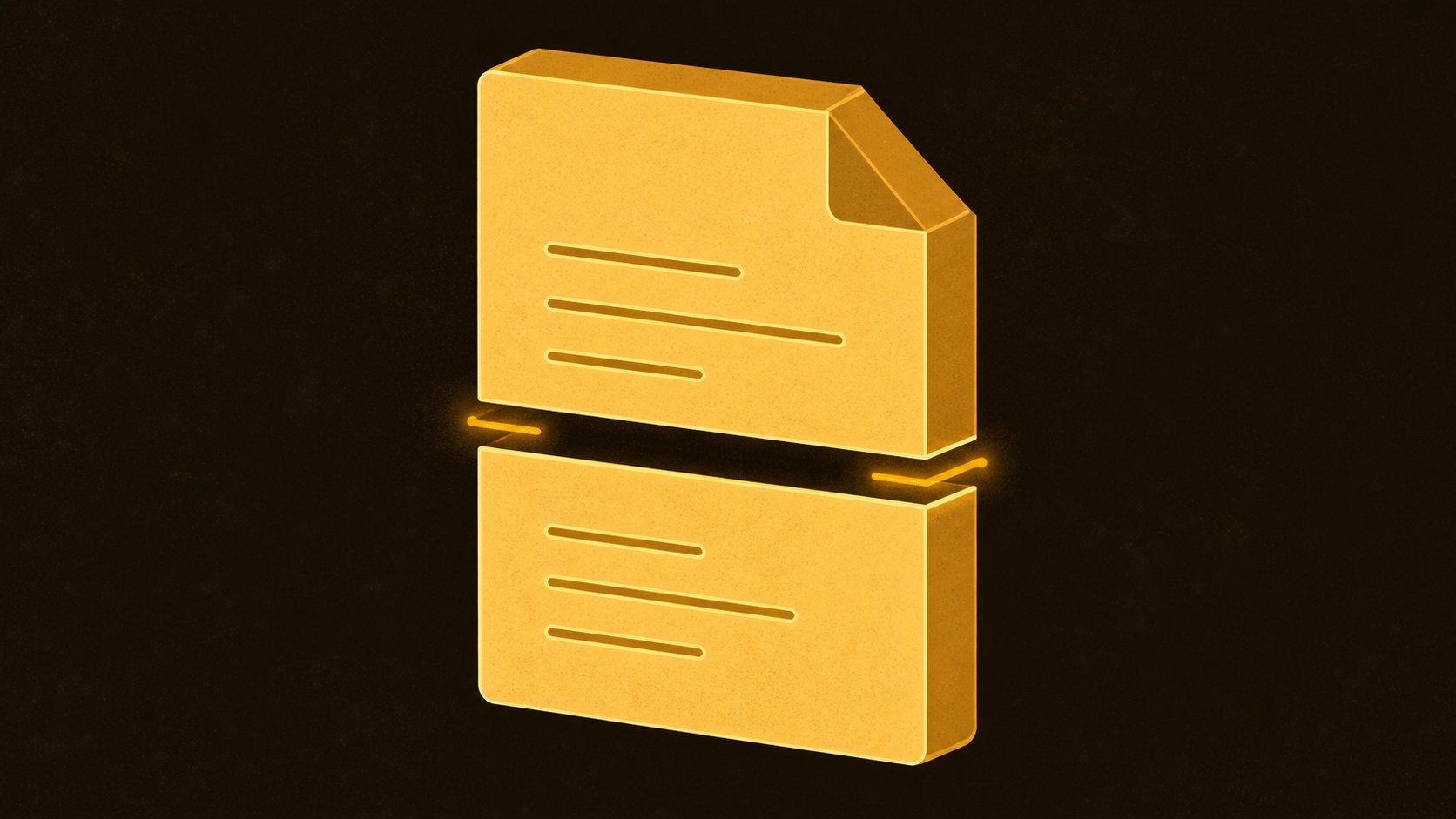 Ilustração de um documento dividido em duas partes, representando a transição de regras da reforma tributária