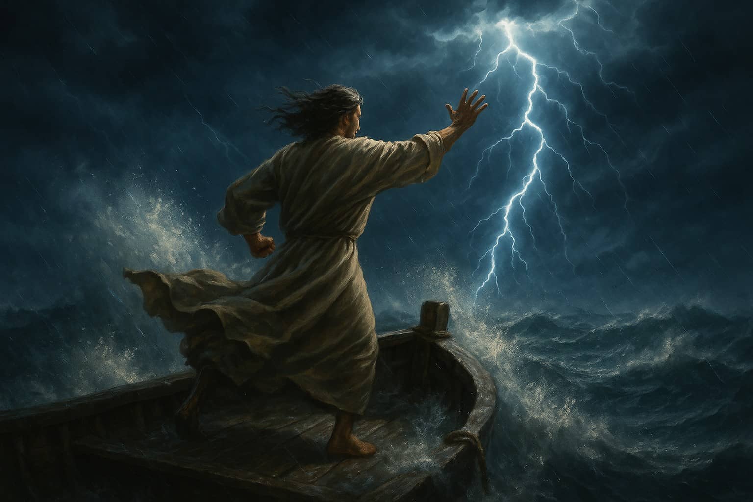 Jesus Repreende o Mar e a Tempestade