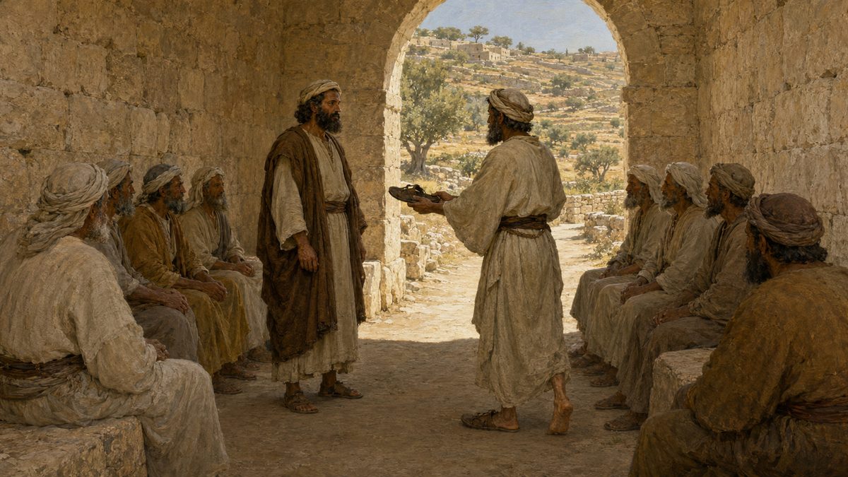Boaz e os Anciãos na Porta de Belém, e o Outro Resgatador Entregando a Sandália